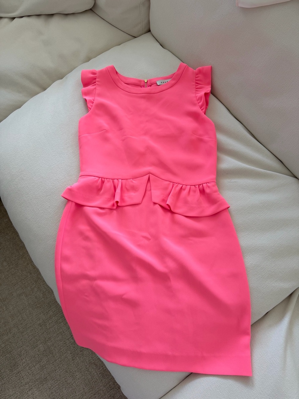 Sandro Hot Pink Ruffle Peplum Dress for Girls